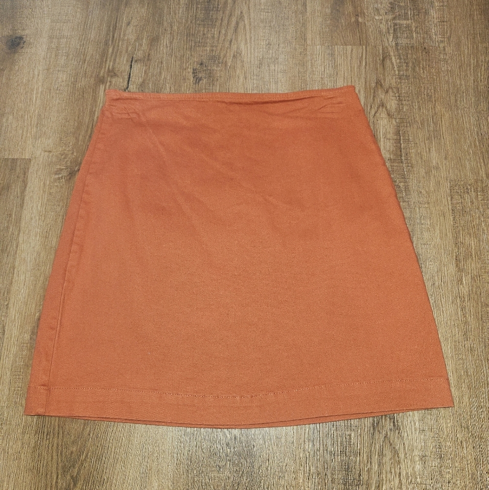 NWT GIANNI BINI Pumpkin Orange Mini Skirt, sz Small